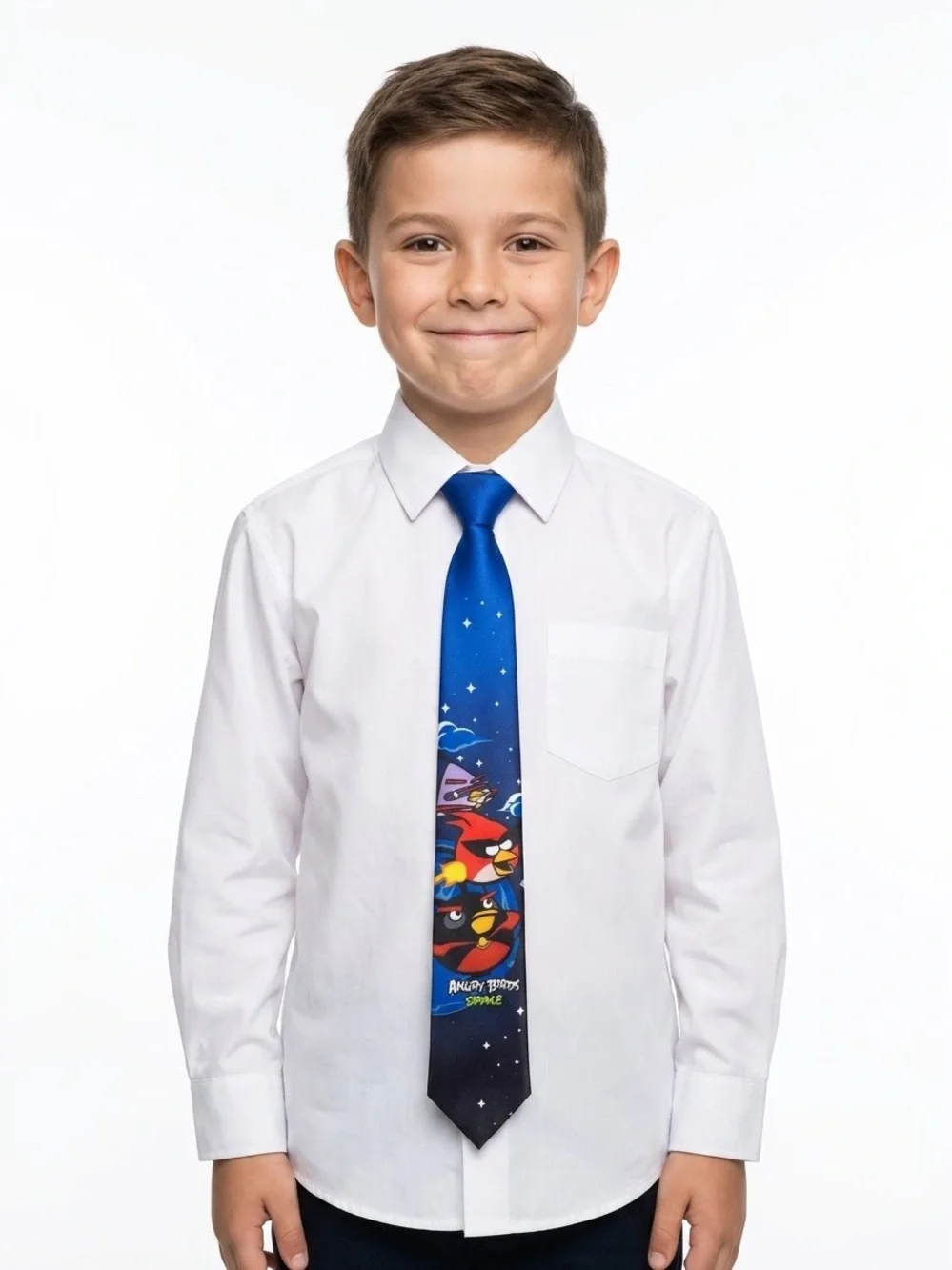 Angry Birds Space Boys Blue Clip-On Necktie Pre-Tied 16